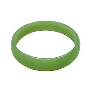 Jadeite Textured Geometric Faceted 3" Circular Bangle Bracelet